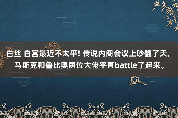 白丝 白宫最近不太平! 传说内阁会议上吵翻了天， 马斯克和鲁比奥两位大佬平直battle了起来。